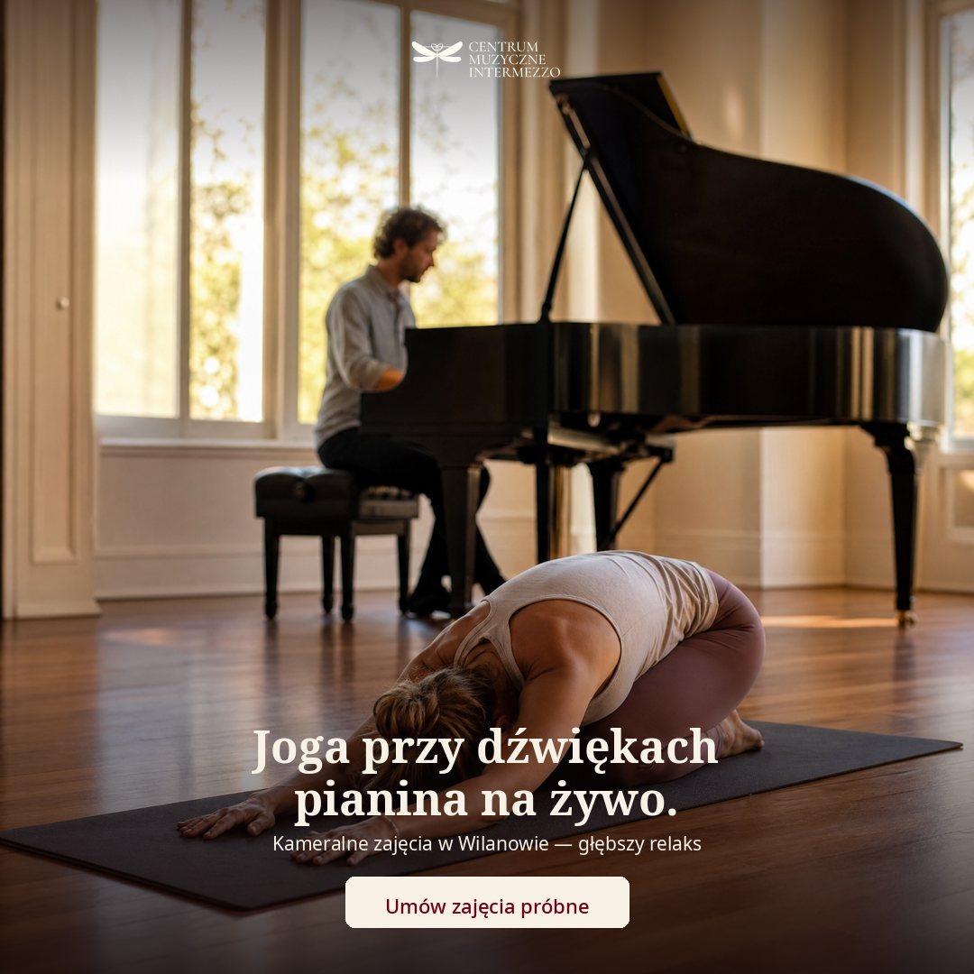 Kreacja reklamowa: joga przy muzyce na żywo